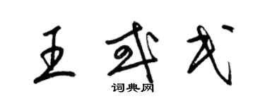 梁錦英王或民草書個性簽名怎么寫