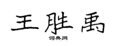 袁強王勝禹楷書個性簽名怎么寫