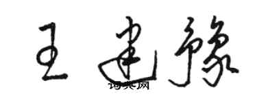 駱恆光王建豫草書個性簽名怎么寫