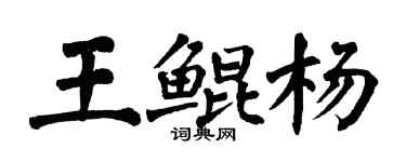 翁闓運王鯤楊楷書個性簽名怎么寫