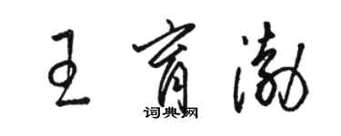 駱恆光王育渤草書個性簽名怎么寫