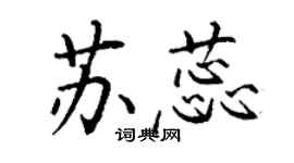 丁謙蘇蕊楷書個性簽名怎么寫