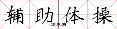 袁強輔助體操楷書怎么寫