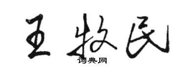 駱恆光王牧民行書個性簽名怎么寫