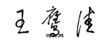 駱恆光王鷹佳草書個性簽名怎么寫