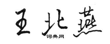 駱恆光王北燕行書個性簽名怎么寫