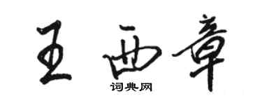 駱恆光王西章行書個性簽名怎么寫