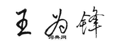 駱恆光王為鋒行書個性簽名怎么寫