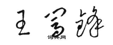駱恆光王闖鋒草書個性簽名怎么寫