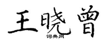 丁謙王曉曾楷書個性簽名怎么寫