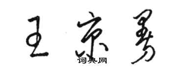 駱恆光王京曼草書個性簽名怎么寫