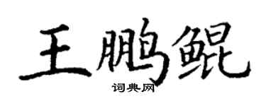 丁謙王鵬鯤楷書個性簽名怎么寫