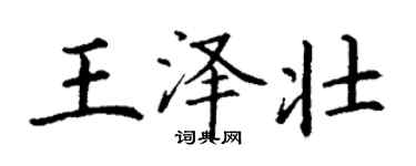 丁謙王澤壯楷書個性簽名怎么寫