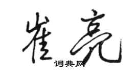 駱恆光崔亮行書個性簽名怎么寫