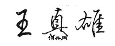 駱恆光王真雄行書個性簽名怎么寫