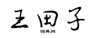曾慶福王田子行書個性簽名怎么寫