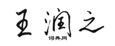 駱恆光王潤之行書個性簽名怎么寫