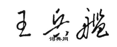 駱恆光王兵艦草書個性簽名怎么寫