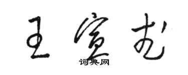 駱恆光王宣武草書個性簽名怎么寫