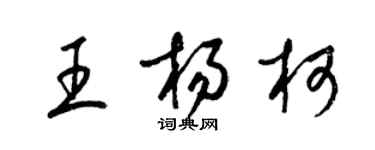 梁錦英王楊柯草書個性簽名怎么寫