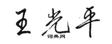 駱恆光王光平行書個性簽名怎么寫