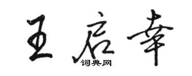 駱恆光王啟幸行書個性簽名怎么寫