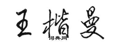 駱恆光王楷曼行書個性簽名怎么寫