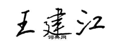 王正良王建江行書個性簽名怎么寫