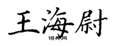 丁謙王海尉楷書個性簽名怎么寫