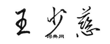 駱恆光王少慈行書個性簽名怎么寫