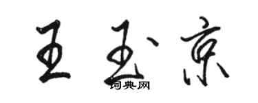 駱恆光王玉京行書個性簽名怎么寫