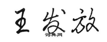 駱恆光王發放行書個性簽名怎么寫