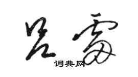 駱恆光呂雷草書個性簽名怎么寫