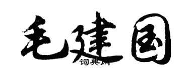 胡問遂毛建國行書個性簽名怎么寫