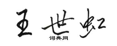 駱恆光王世虹行書個性簽名怎么寫