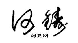 朱錫榮何鑄草書個性簽名怎么寫