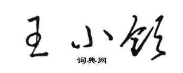 駱恆光王小領草書個性簽名怎么寫