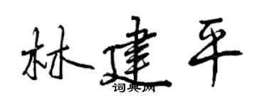 曾慶福林建平行書個性簽名怎么寫