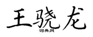 丁謙王驍龍楷書個性簽名怎么寫