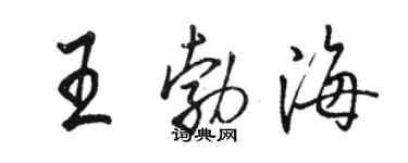 駱恆光王勃海行書個性簽名怎么寫