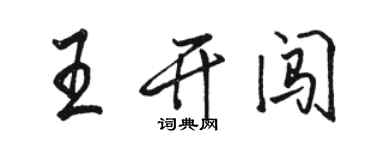 駱恆光王開闖行書個性簽名怎么寫