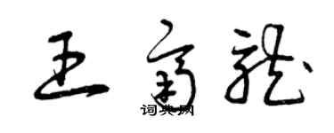 曾慶福王齊龍草書個性簽名怎么寫