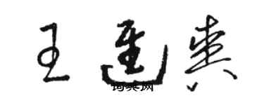 駱恆光王進爽草書個性簽名怎么寫