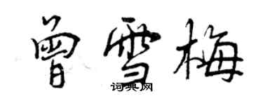 曾慶福曾雪梅行書個性簽名怎么寫