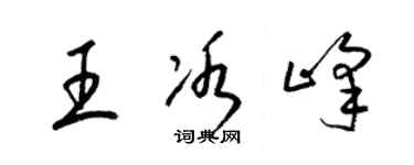 梁錦英王冰峰草書個性簽名怎么寫