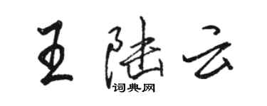 駱恆光王陸雲行書個性簽名怎么寫