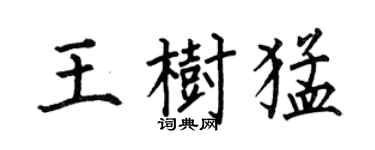 何伯昌王樹猛楷書個性簽名怎么寫