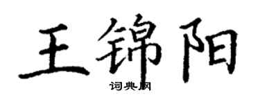 丁謙王錦陽楷書個性簽名怎么寫