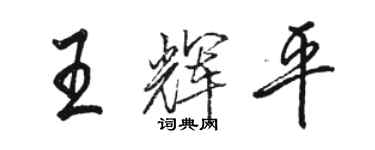 駱恆光王輝平行書個性簽名怎么寫