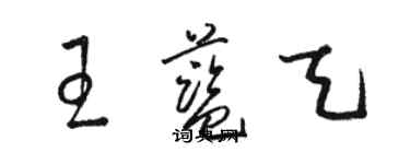 駱恆光王藍天草書個性簽名怎么寫